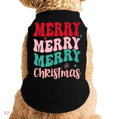 Merry Christmas Cute Holiday Groovy Doggie Tank