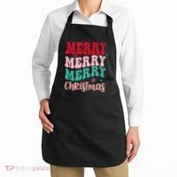 Merry Christmas Cute Holiday Groovy Apron thumb 2
