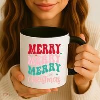 Merry Christmas Cute Holiday Groovy Coffee Mug thumb 3