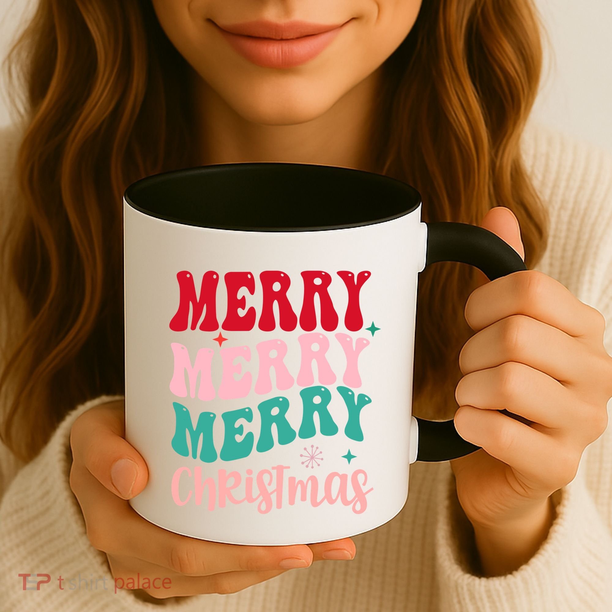 Merry Christmas Cute Holiday Groovy Coffee Mug