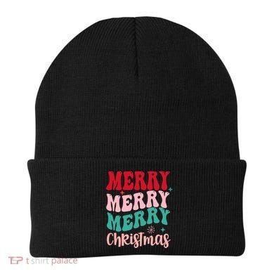Merry Christmas Cute Holiday Groovy Beanie
