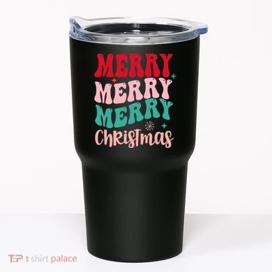 Merry Christmas Cute Holiday Groovy Tumbler