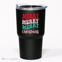 Merry Christmas Cute Holiday Groovy Tumbler thumb 0