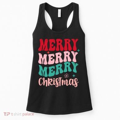 Merry Christmas Cute Holiday Groovy Women's Tank Top