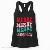 Merry Christmas Cute Holiday Groovy Women's Tank Top thumb 0