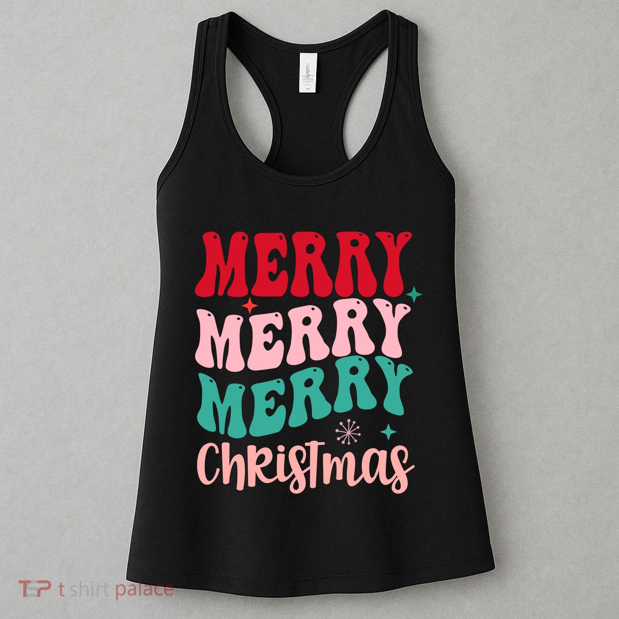 Merry Christmas Cute Holiday Groovy Women's Tank Top