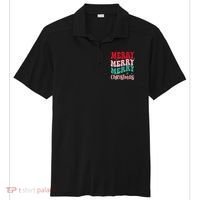 Merry Christmas Cute Holiday Groovy Sport-Tek Posi-UV Pro Polo thumb 0