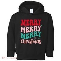 Merry Christmas Cute Holiday Groovy Toddler Hoodie thumb 0