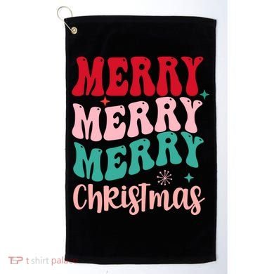 Merry Christmas Cute Holiday Groovy Golf Towel
