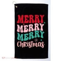 Merry Christmas Cute Holiday Groovy Golf Towel thumb 0