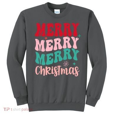 Merry Christmas Cute Holiday Groovy Sweatshirt