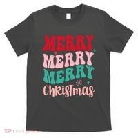 Merry Christmas Cute Holiday Groovy T-Shirt thumb 0