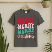 Merry Christmas Cute Holiday Groovy T-Shirt thumb 2