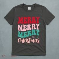 Merry Christmas Cute Holiday Groovy T-Shirt thumb 5