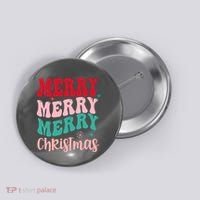 Merry Christmas Cute Holiday Groovy Button thumb 0