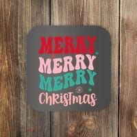 Merry Christmas Cute Holiday Groovy Coaster thumb 0