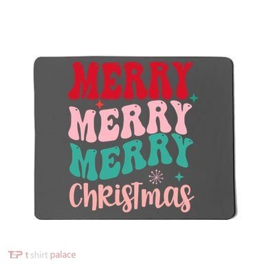 Merry Christmas Cute Holiday Groovy Mousepad