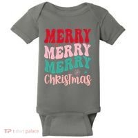 Merry Christmas Cute Holiday Groovy Baby Bodysuit thumb 0