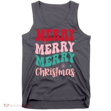 Merry Christmas Cute Holiday Groovy Tank Top