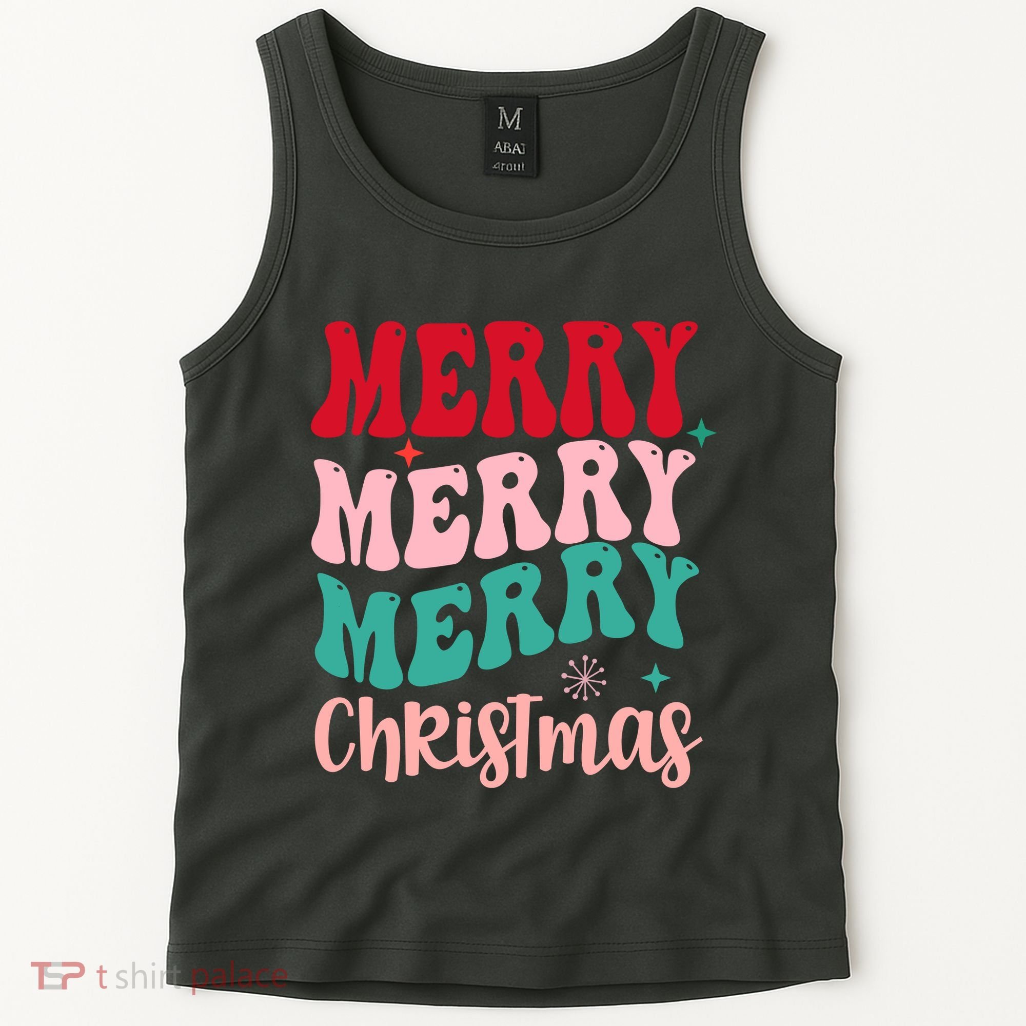 Merry Christmas Cute Holiday Groovy Tank Top