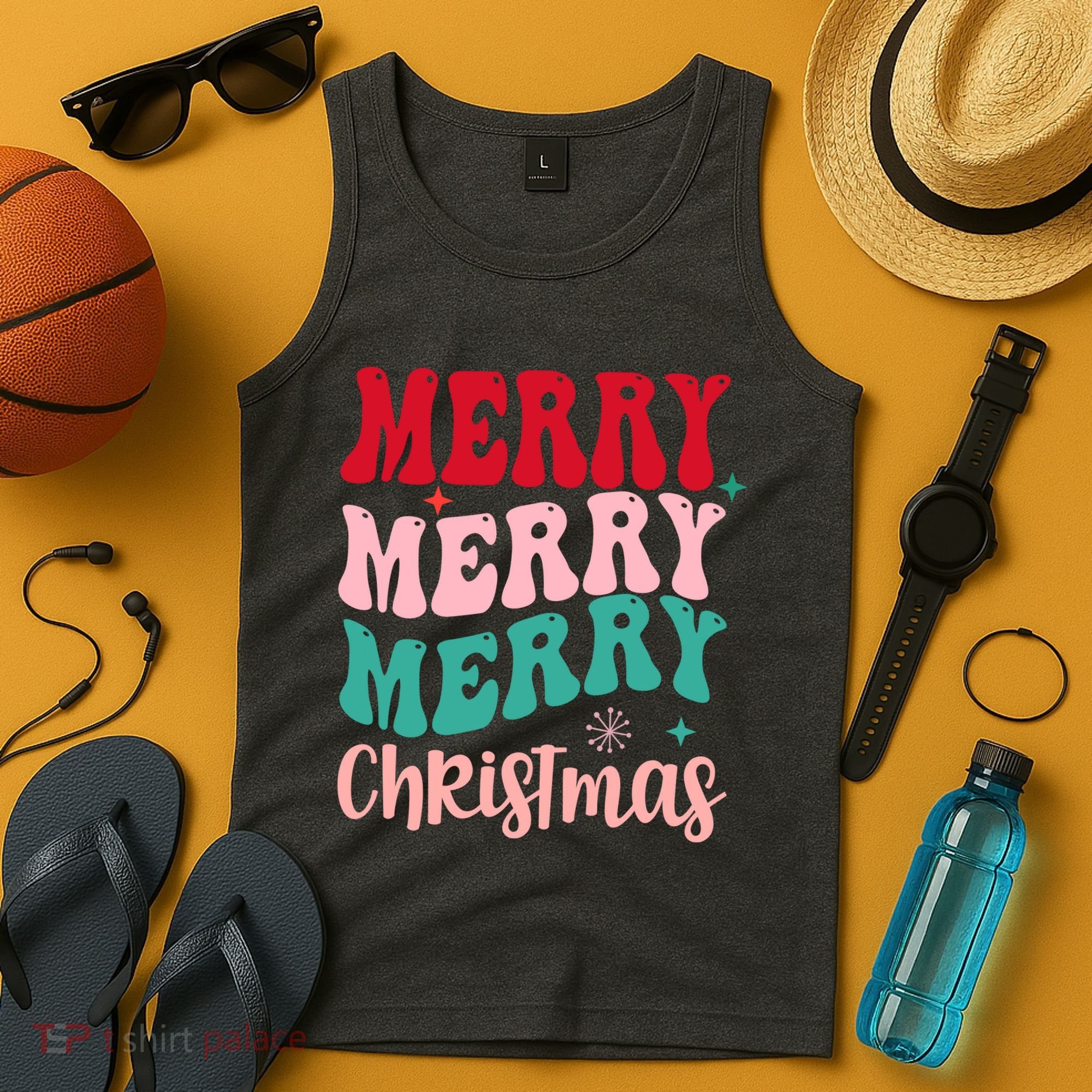 Merry Christmas Cute Holiday Groovy Tank Top