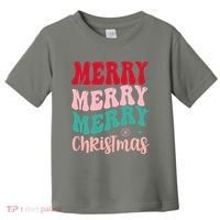 Merry Christmas Cute Holiday Groovy Toddler T-Shirt thumb 0