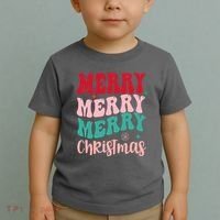 Merry Christmas Cute Holiday Groovy Toddler T-Shirt thumb 2