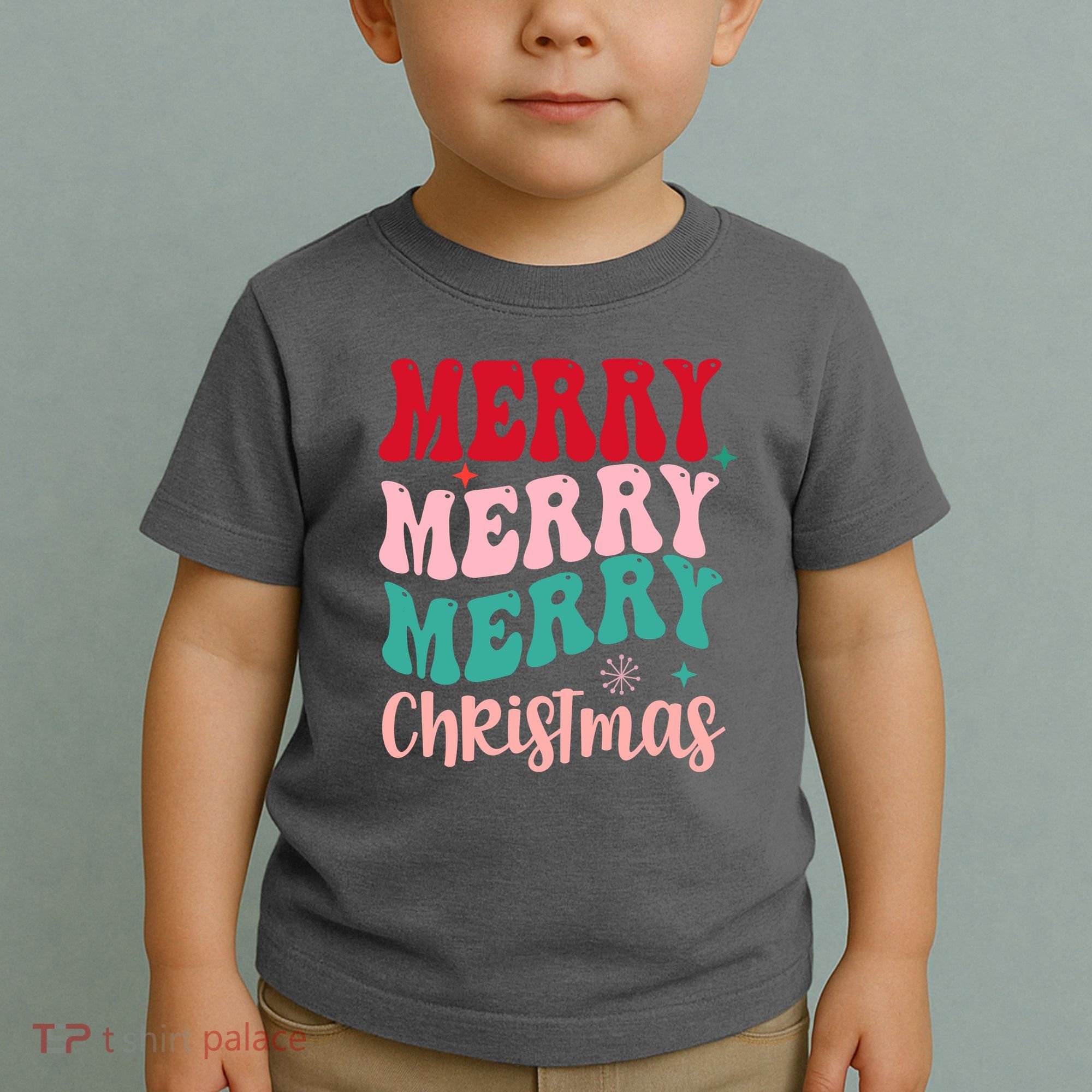 Merry Christmas Cute Holiday Groovy Toddler T-Shirt