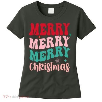 Merry Christmas Cute Holiday Groovy Women's T-Shirt