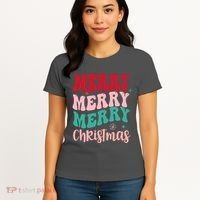 Merry Christmas Cute Holiday Groovy Women's T-Shirt thumb 4