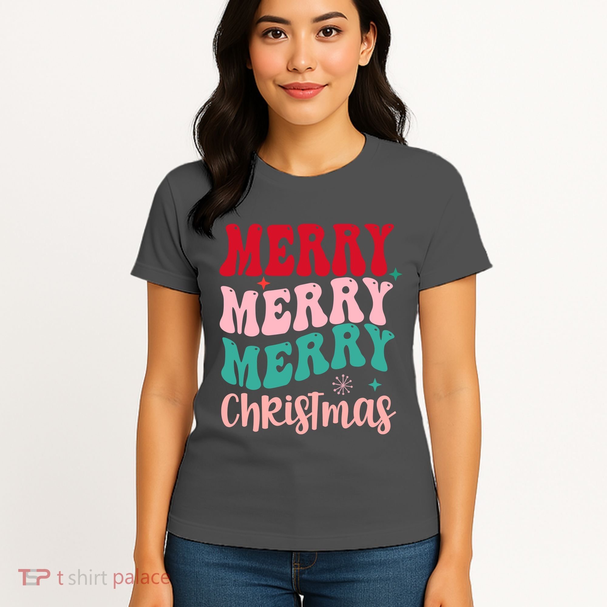 Merry Christmas Cute Holiday Groovy Women's T-Shirt
