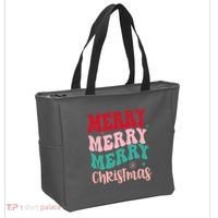 Merry Christmas Cute Holiday Groovy Tote Bag thumb 2