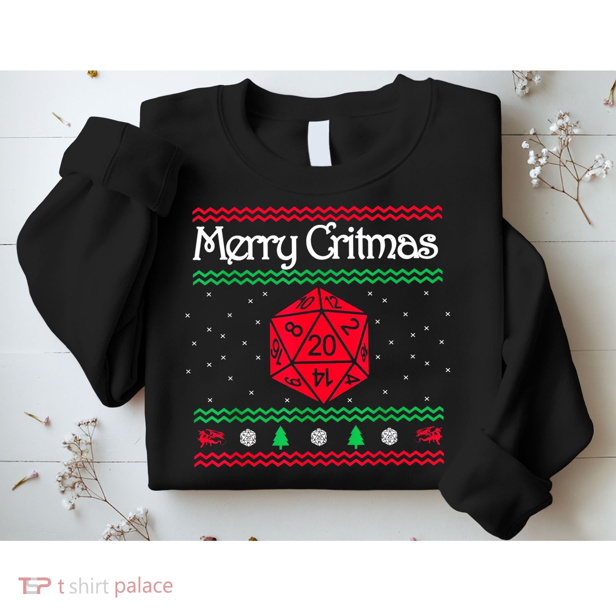 Merry Critmas Christmas D20 Rpg Board Game Role Play Sweatshirt