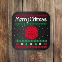 Merry Critmas Christmas D20 Rpg Board Game Role Play Coaster thumb 0
