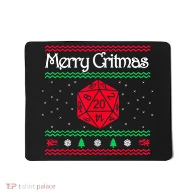 Merry Critmas Christmas D20 Rpg Board Game Role Play Mousepad