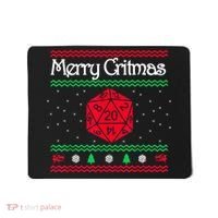 Merry Critmas Christmas D20 Rpg Board Game Role Play Mousepad thumb 0