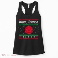 Merry Critmas Christmas D20 Rpg Board Game Role Play Women's Tank Top thumb 0