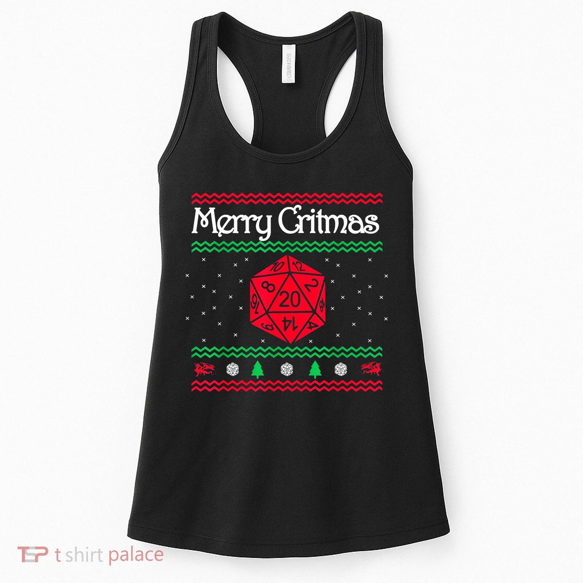 Merry Critmas Christmas D20 Rpg Board Game Role Play Women's Tank Top
