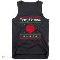 Merry Critmas Christmas D20 Rpg Board Game Role Play Tank Top thumb 0