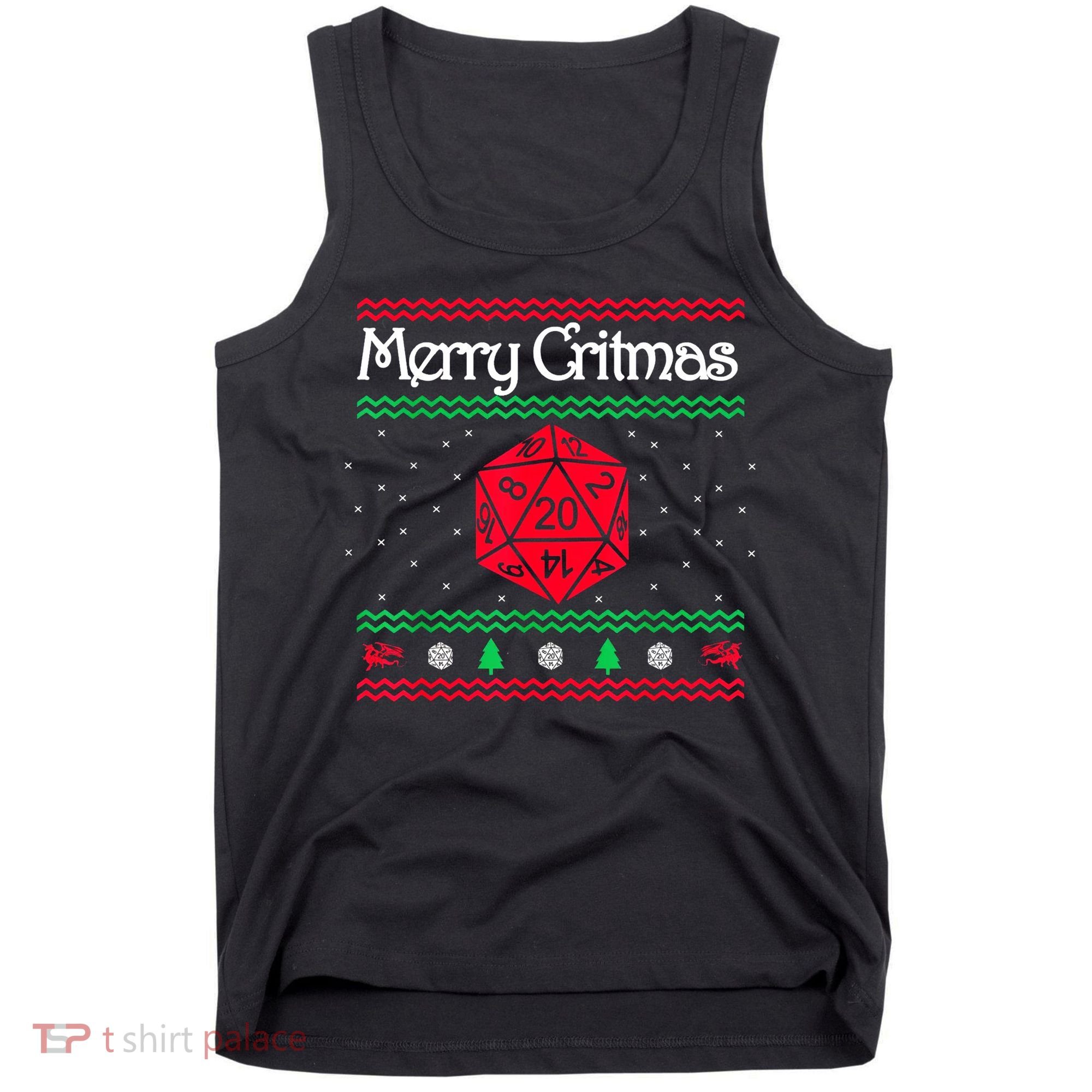 Merry Critmas Christmas D20 Rpg Board Game Role Play Tank Top