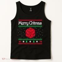 Merry Critmas Christmas D20 Rpg Board Game Role Play Tank Top thumb 2