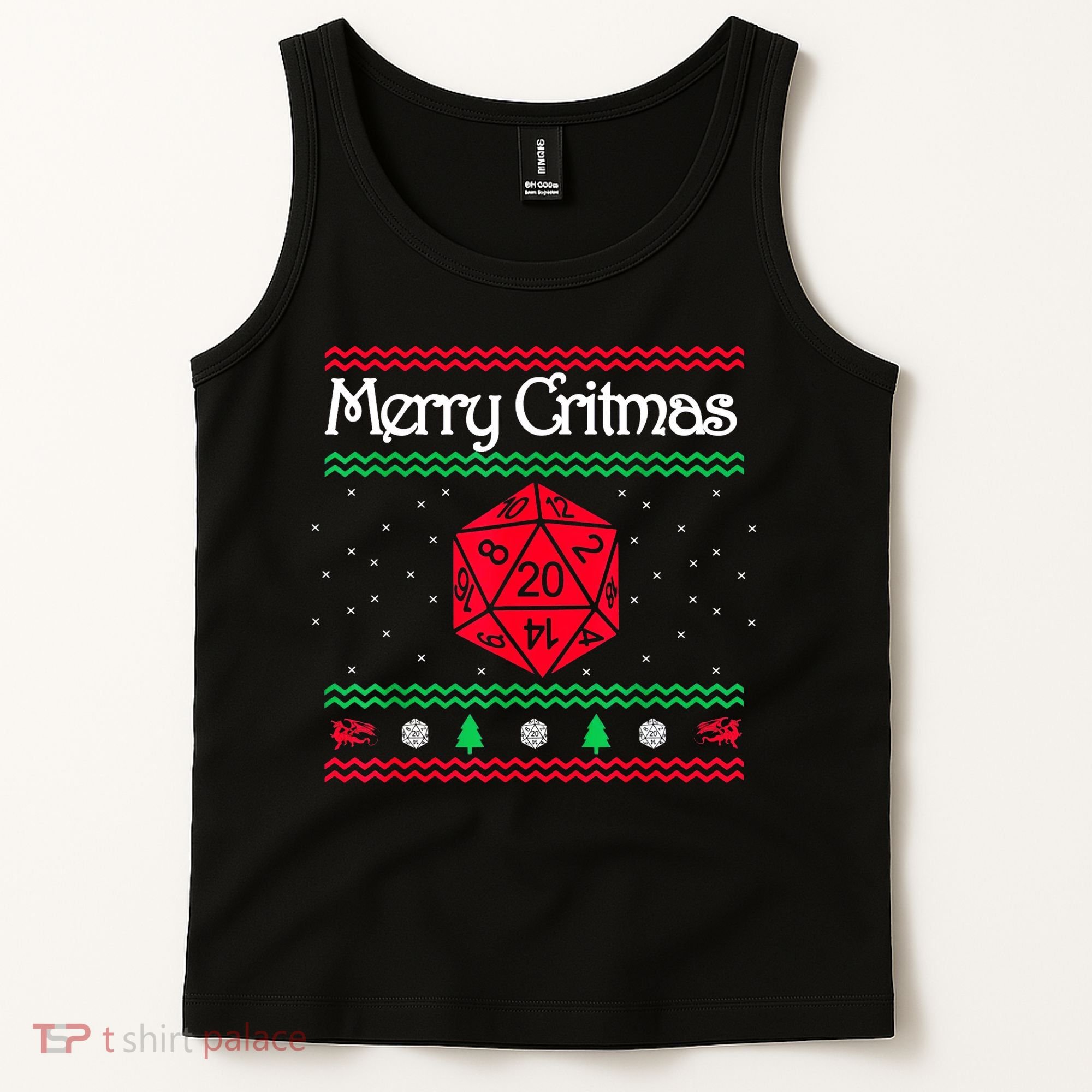 Merry Critmas Christmas D20 Rpg Board Game Role Play Tank Top
