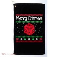 Merry Critmas Christmas D20 Rpg Board Game Role Play Golf Towel thumb 0