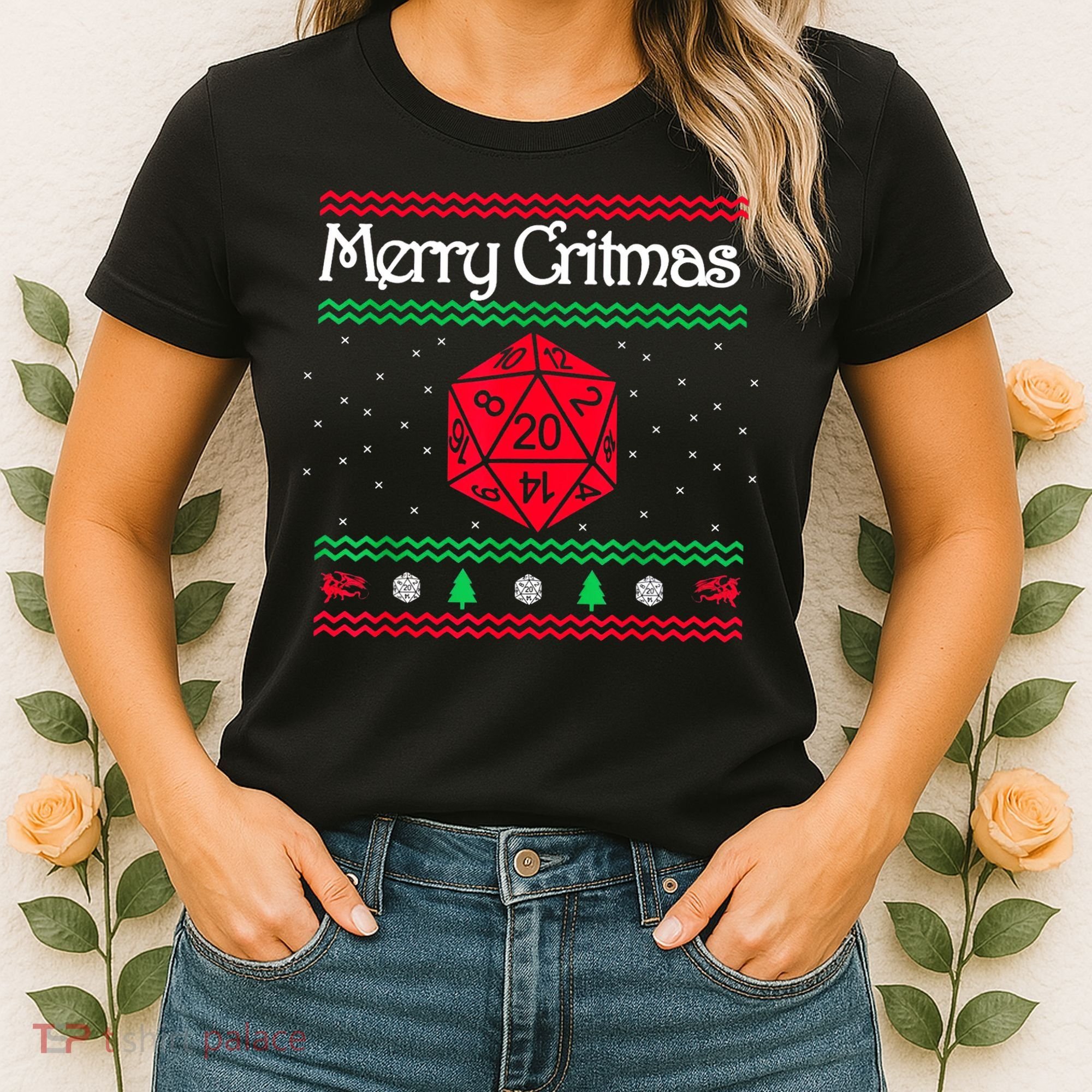 Merry Critmas Christmas D20 Rpg Board Game Role Play Women's T-Shirt