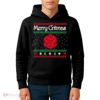 Merry Critmas Christmas D20 Rpg Board Game Role Play Kids Hoodie thumb 4