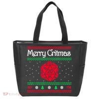 Merry Critmas Christmas D20 Rpg Board Game Role Play Tote Bag thumb 0
