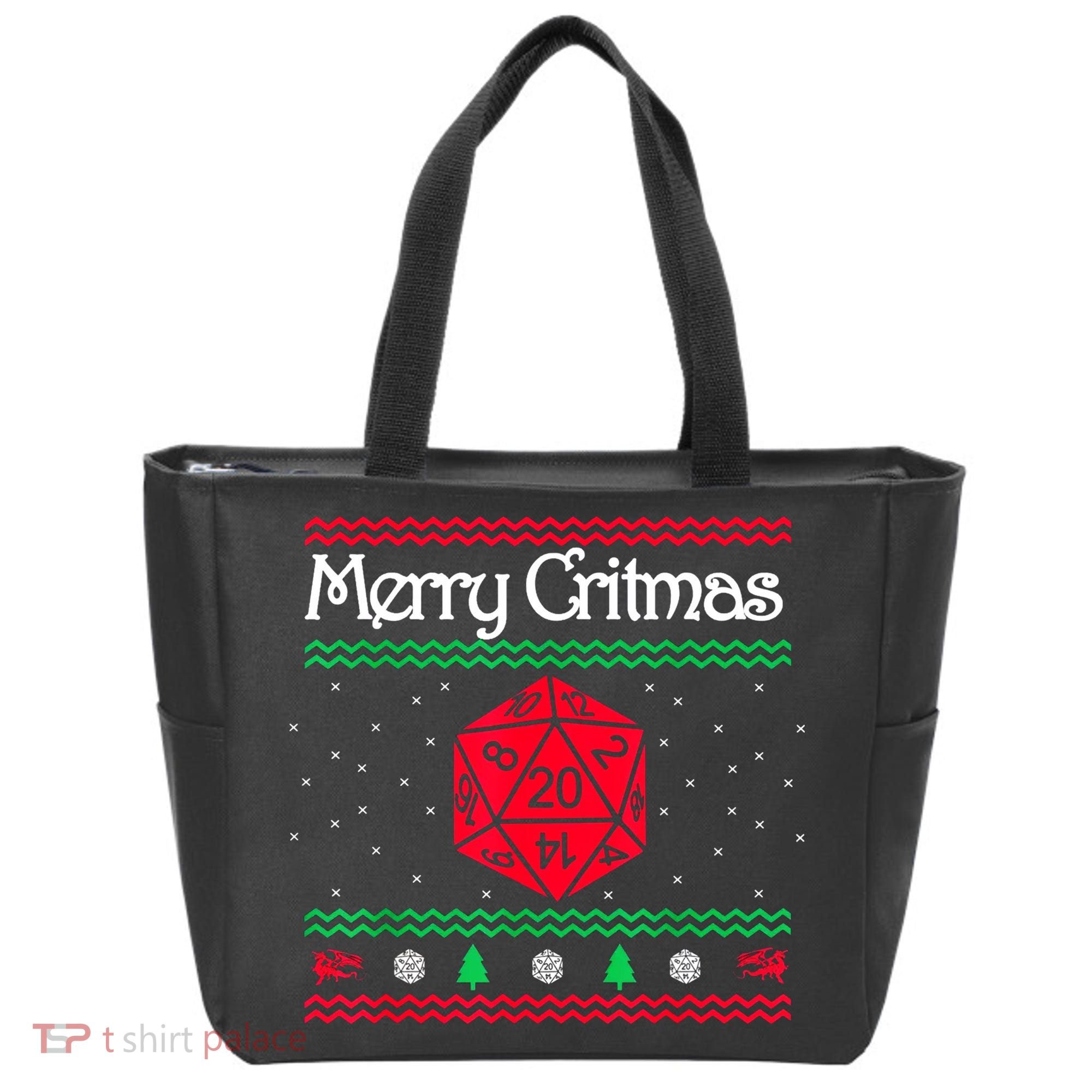Merry Critmas Christmas D20 Rpg Board Game Role Play Tote Bag