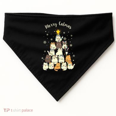 Merry Catmas Cute Cat Lover Christmas USA-Made Doggie Bandana