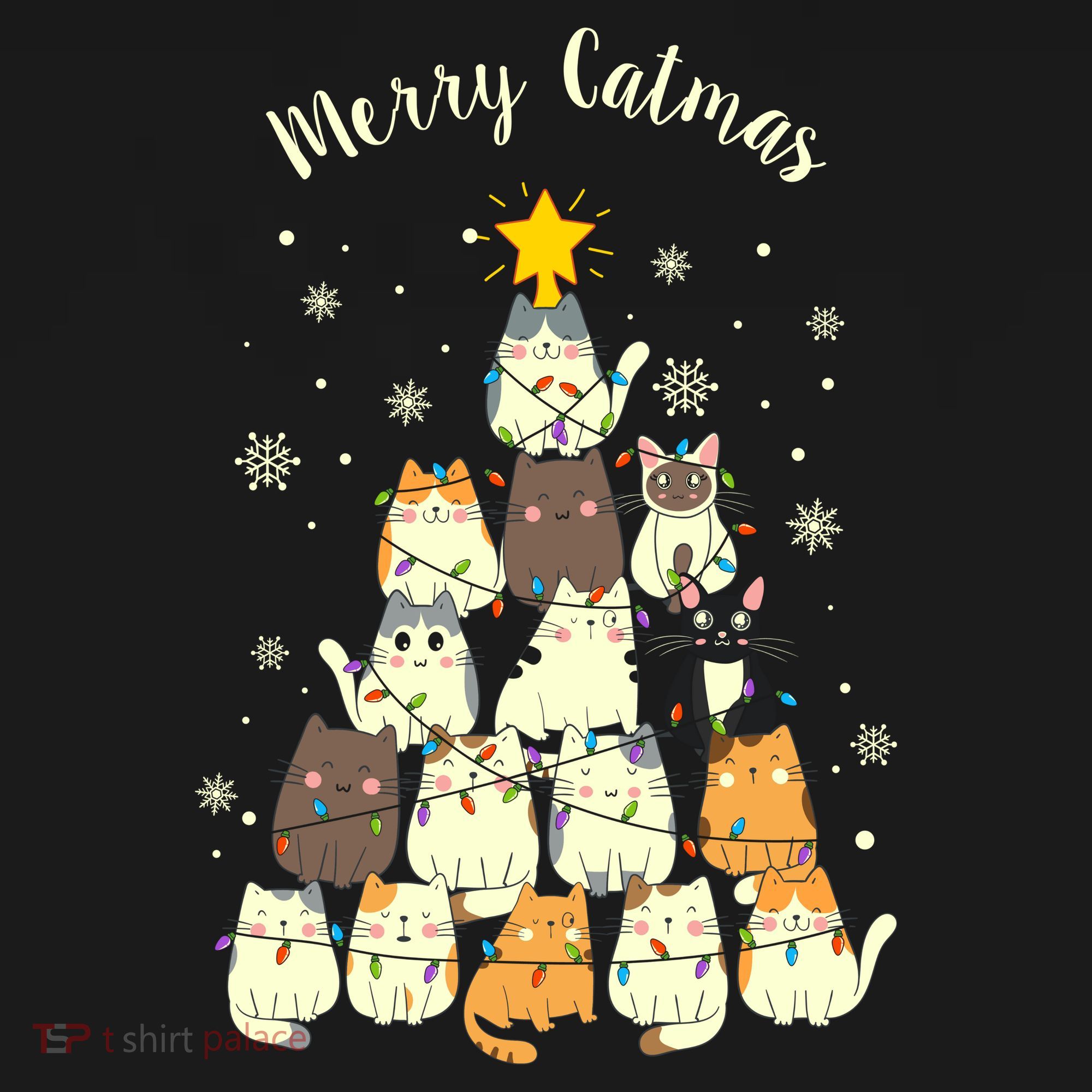 Merry Catmas Cute Cat Lover Christmas Bucket Hat