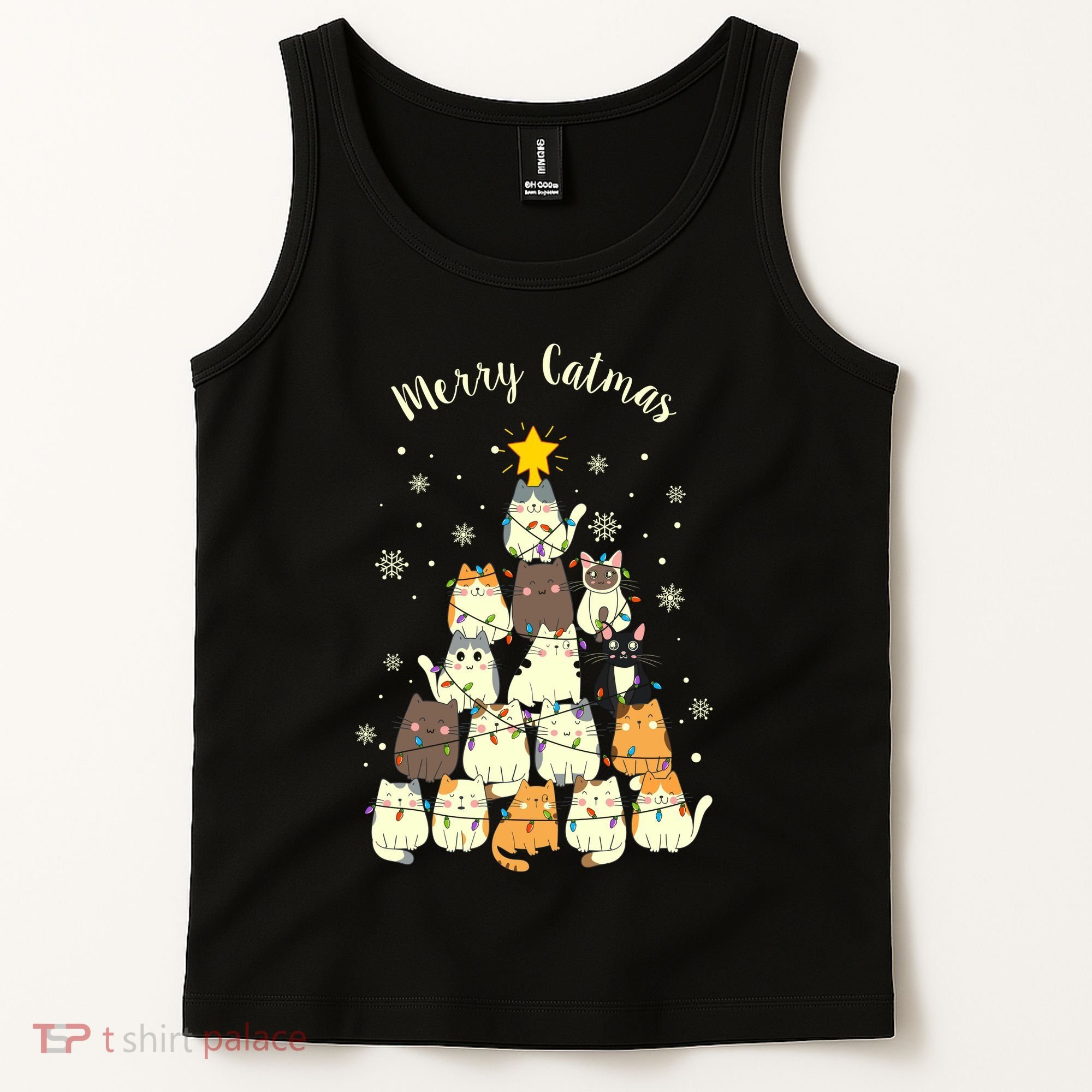 Merry Catmas Cute Cat Lover Christmas Tank Top